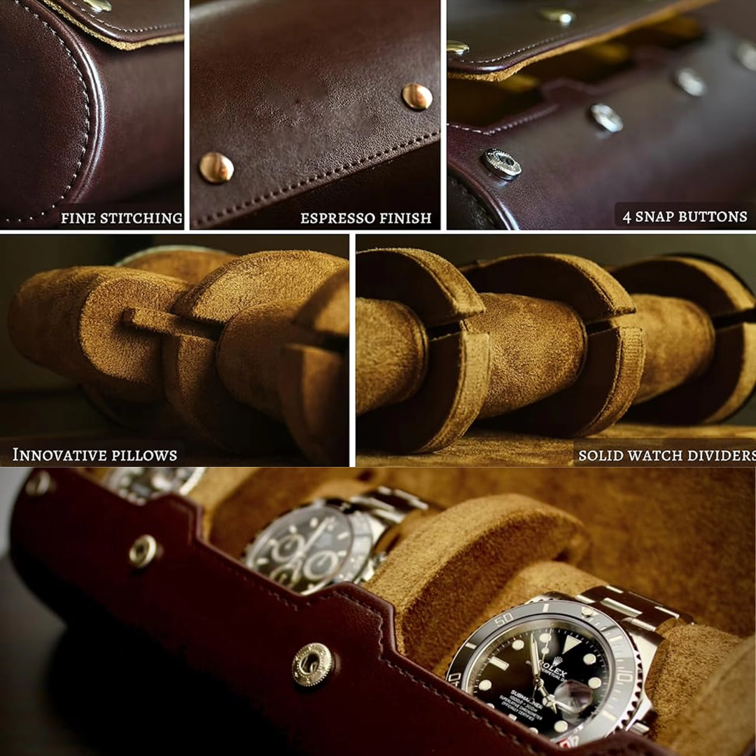 Multi-Slot Multicolor Watch Travel Case