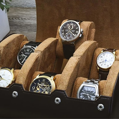 Multi-Slot Multicolor Watch Travel Case