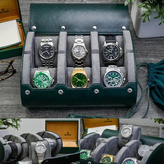 Multi-Slot Multicolor Watch Travel Case