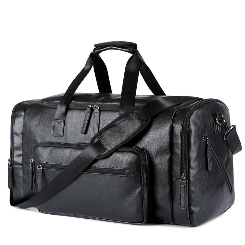 Spacious & Durable Men’s PU Leather Travel Bag