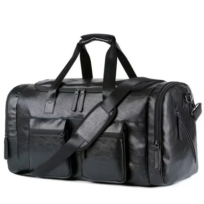 Spacious & Durable Men’s PU Leather Travel Bag